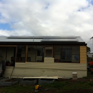 13 solar panels that after a very brief period of no power, started generating power from the sun for us.